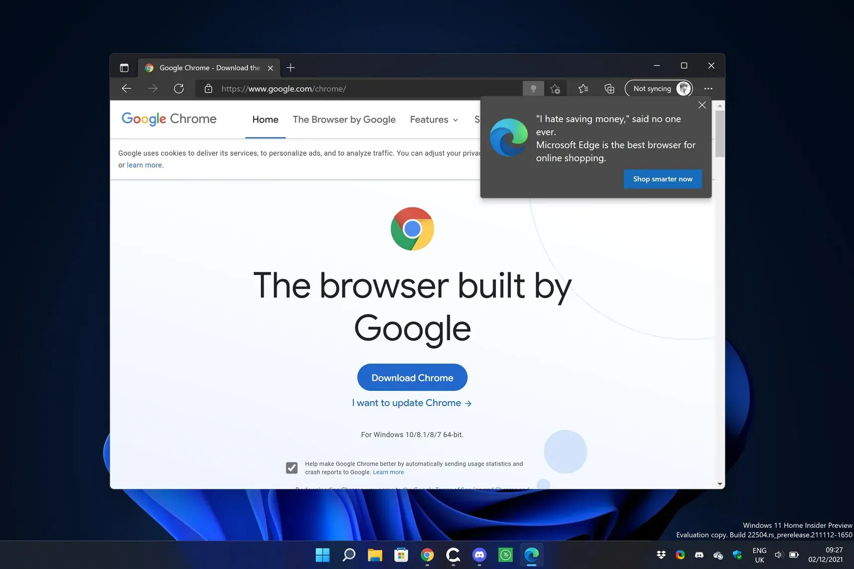 Microsoft: Nasty Edge Browser ad